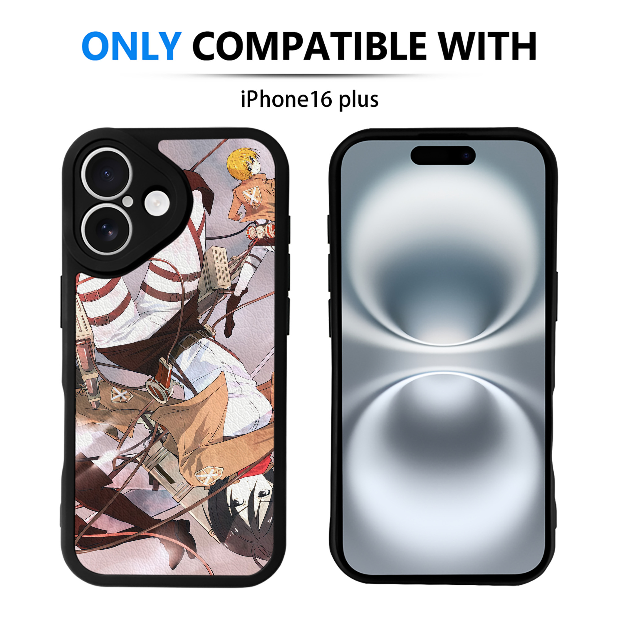 （画像用） 進撃の巨人 Attack on Titan 【iPhone 16シリーズ対応】シリコンスマホケース（レザー調） 材質：シリコン